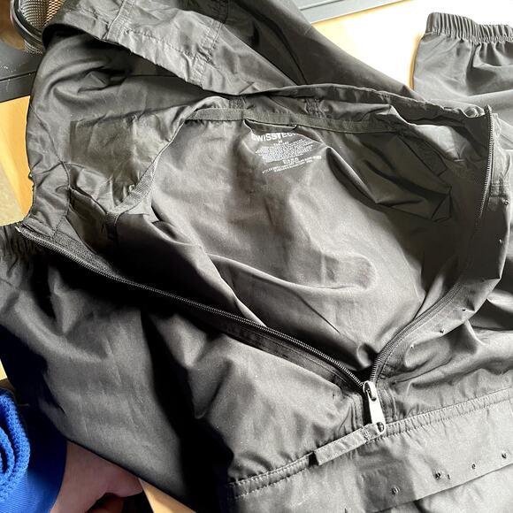 Swiss Tech M 38-40 unisex Pullover black windbreaker hood draw hem pockets - Picture 7 of 9